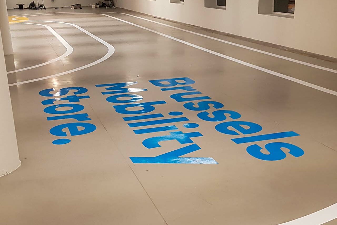 Signalétique sol - Brussels Mobility Store